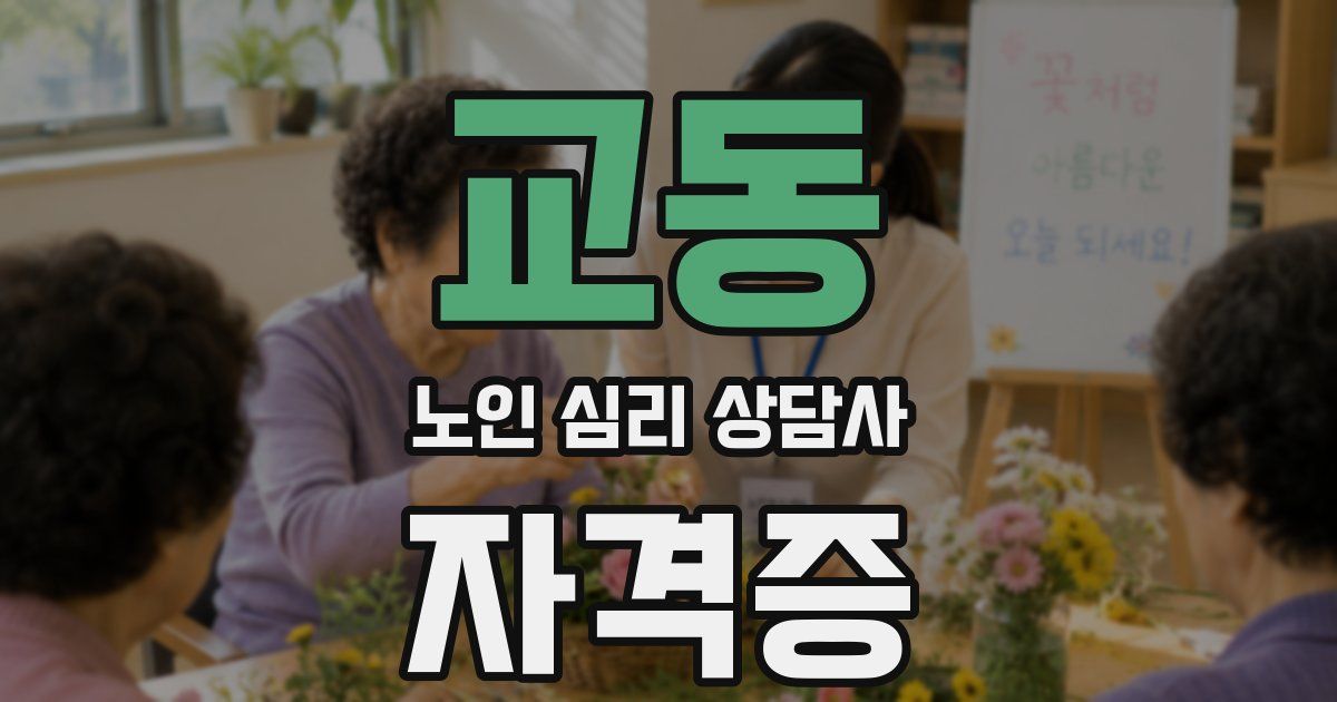 교동 노인 심리 상담사 자격증