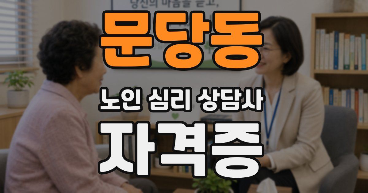 문당동 노인 심리 상담사 자격증