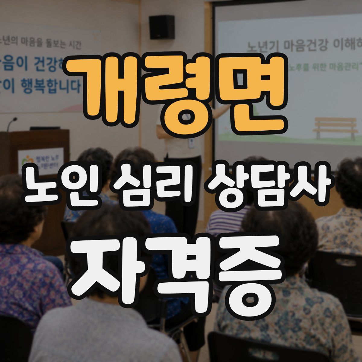 개령면 노인 심리 상담사 자격증
