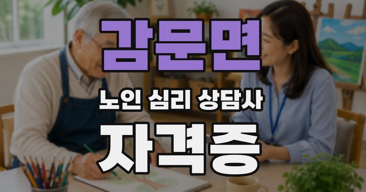 감문면 노인 심리 상담사 자격증
