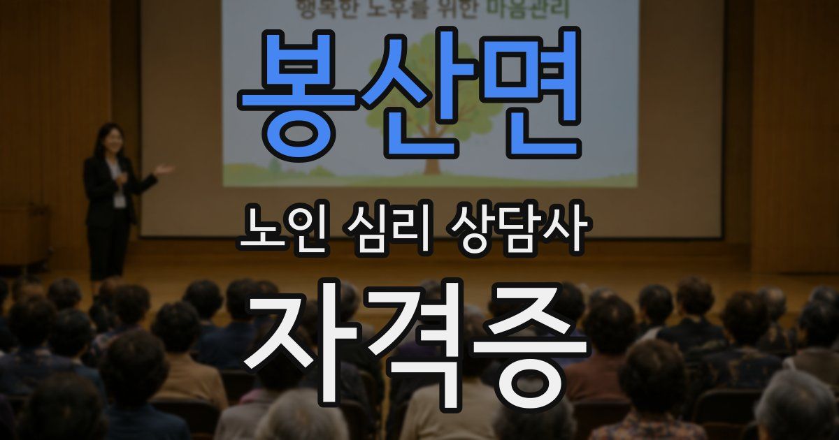 봉산면 노인 심리 상담사 자격증