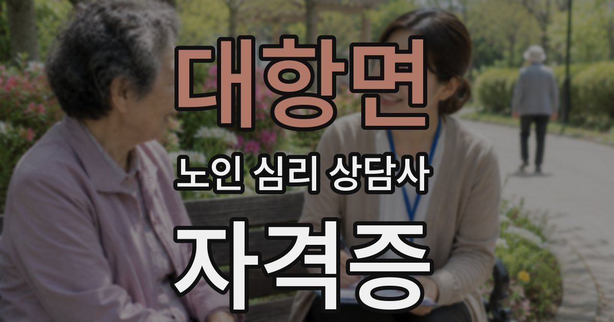 대항면 노인 심리 상담사 자격증