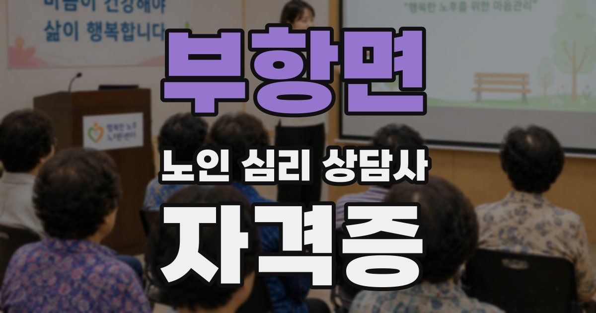 부항면 노인 심리 상담사 자격증