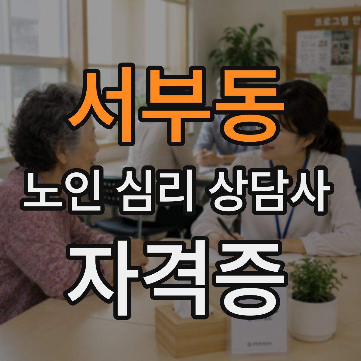 서부동 노인 심리 상담사 자격증