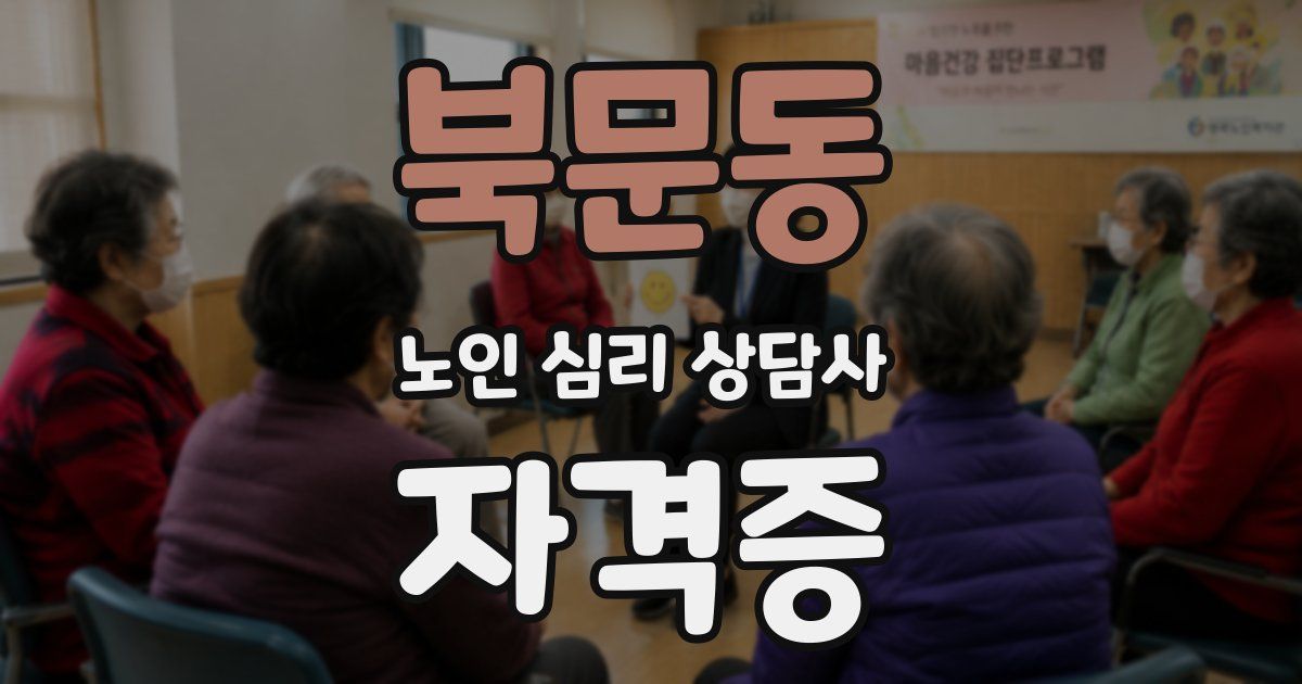 북문동 노인 심리 상담사 자격증