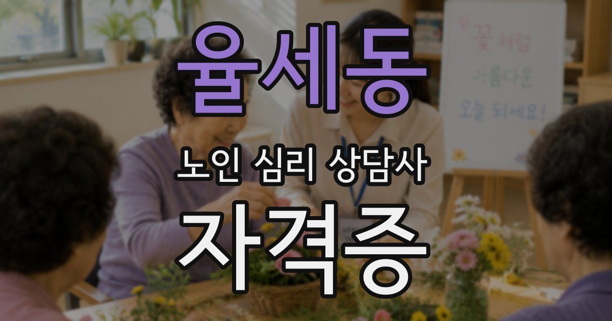 율세동 노인 심리 상담사 자격증