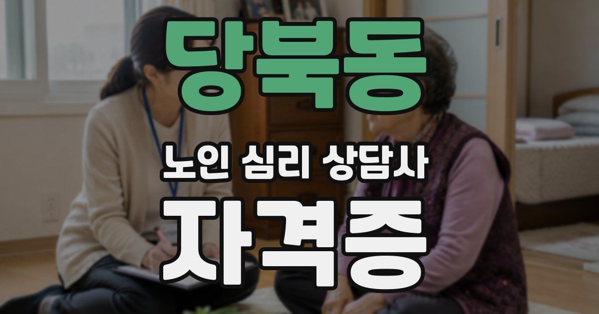 당북동 노인 심리 상담사 자격증