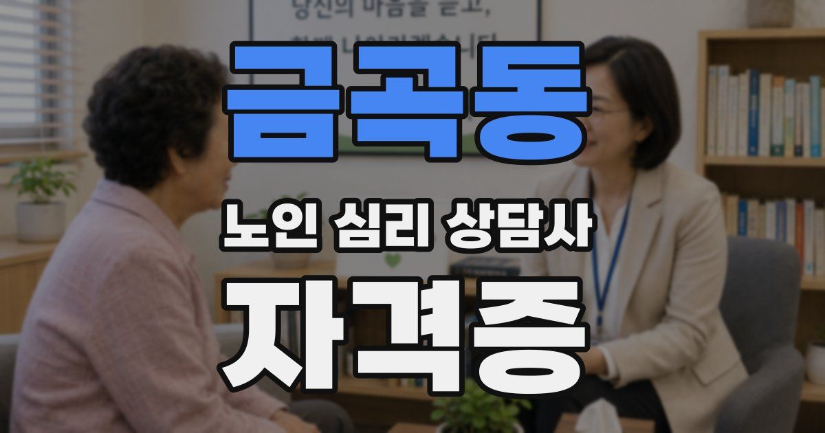 금곡동 노인 심리 상담사 자격증