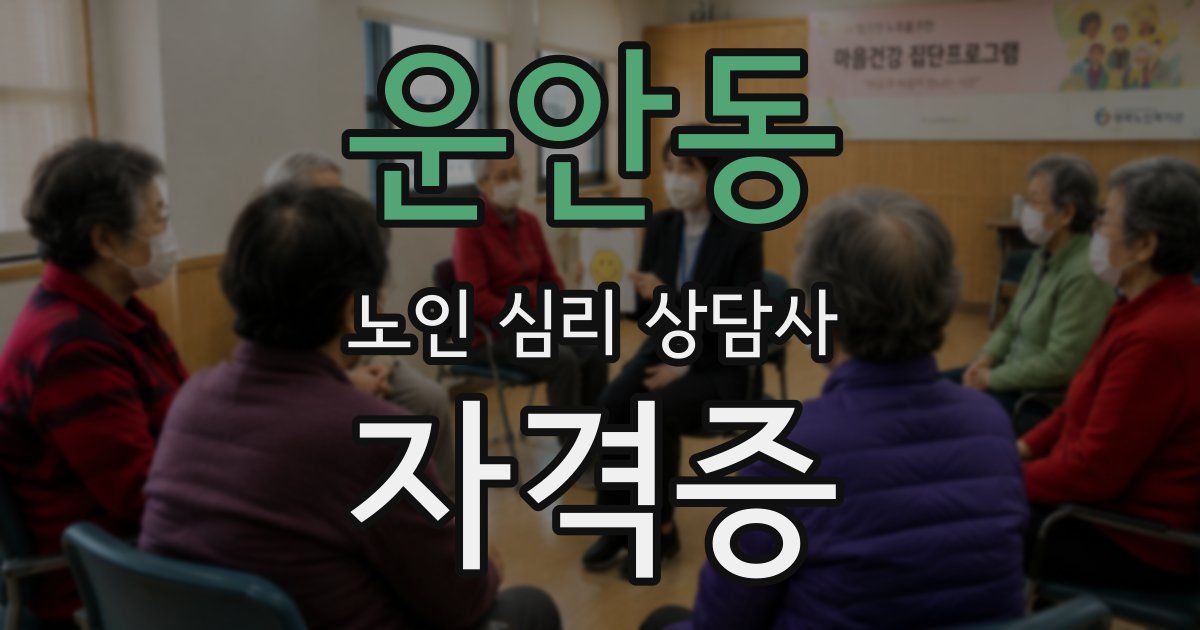 운안동 노인 심리 상담사 자격증