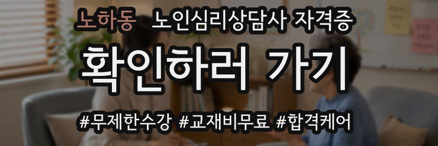 노하동 노인 심리 상담사 자격증