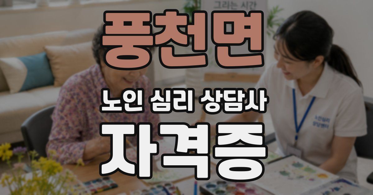 풍천면 노인 심리 상담사 자격증
