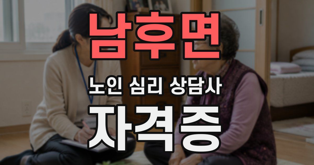 남후면 노인 심리 상담사 자격증