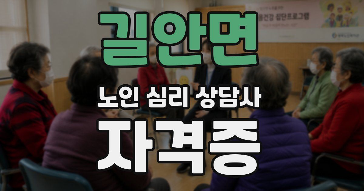 길안면 노인 심리 상담사 자격증