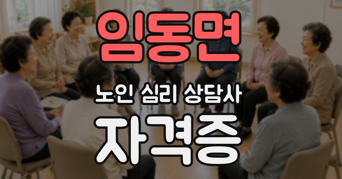 임동면 노인 심리 상담사 자격증