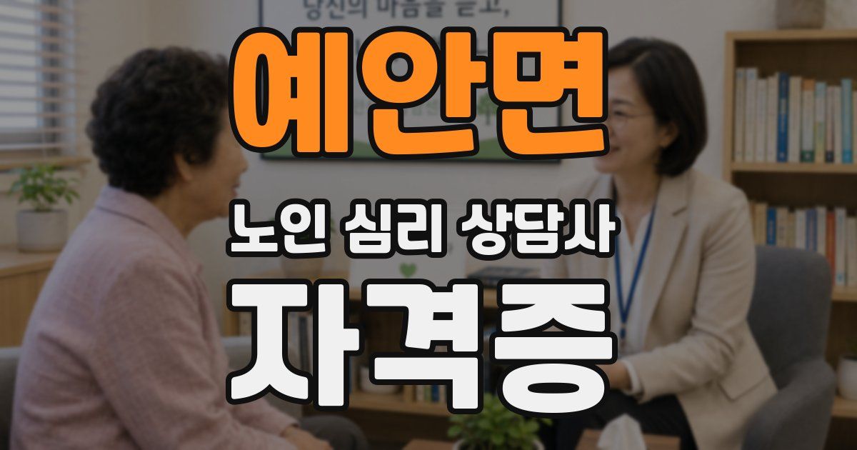 예안면 노인 심리 상담사 자격증