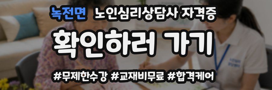 녹전면 노인 심리 상담사 자격증