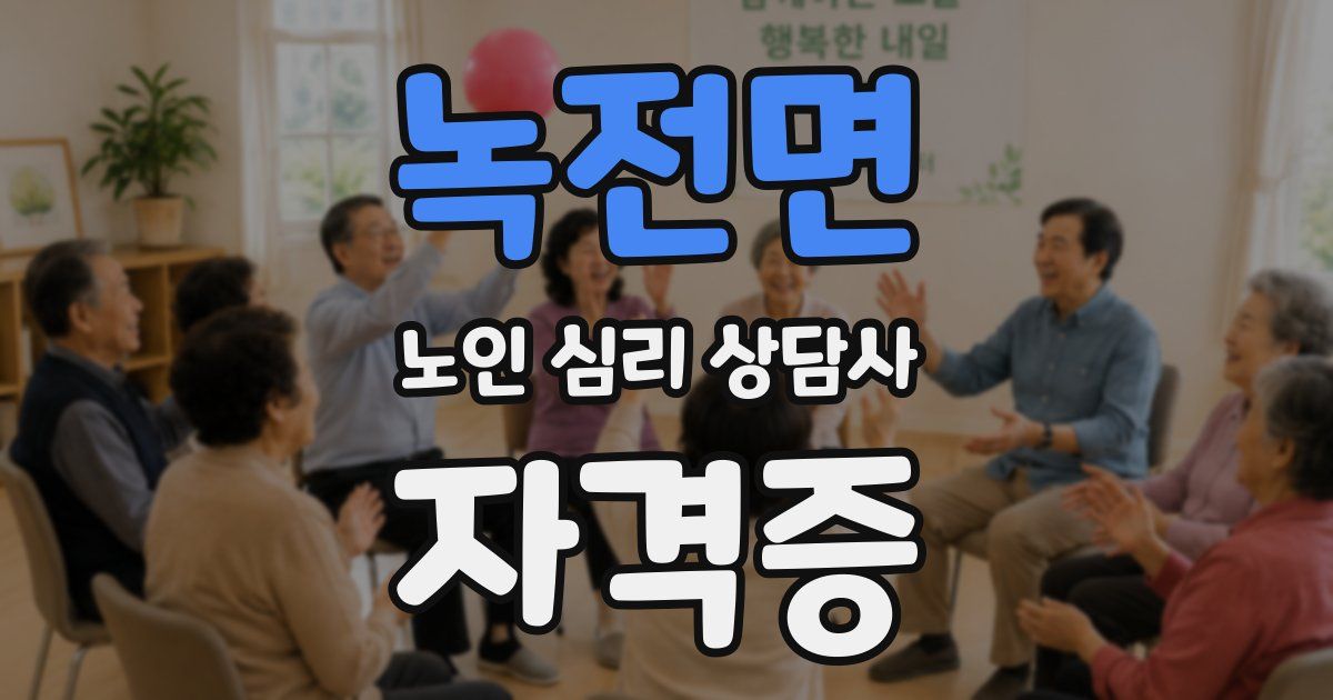 녹전면 노인 심리 상담사 자격증