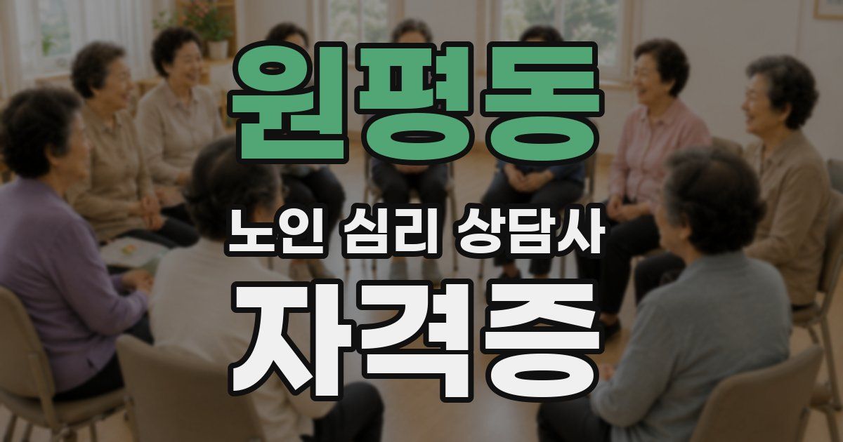 원평동 노인 심리 상담사 자격증