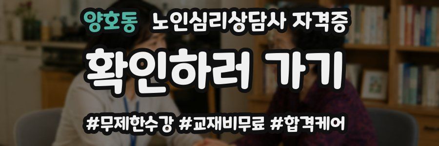 양호동 노인 심리 상담사 자격증