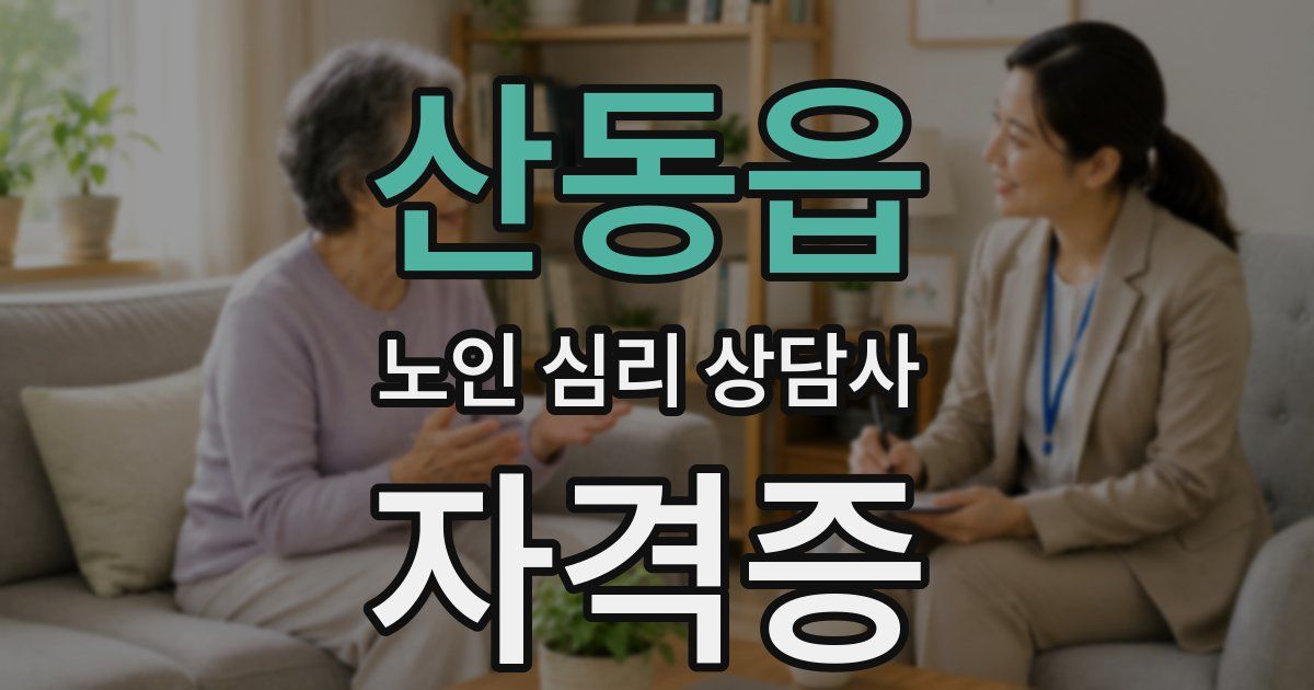 산동읍 노인 심리 상담사 자격증