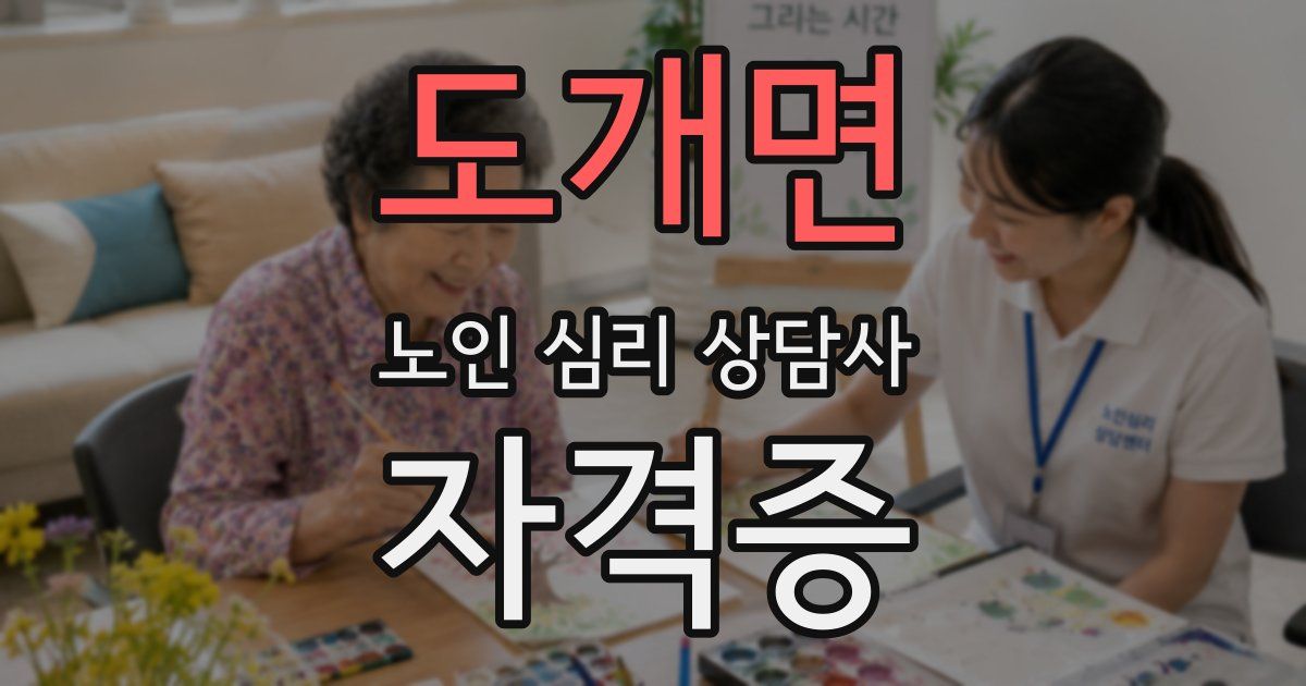 도개면 노인 심리 상담사 자격증
