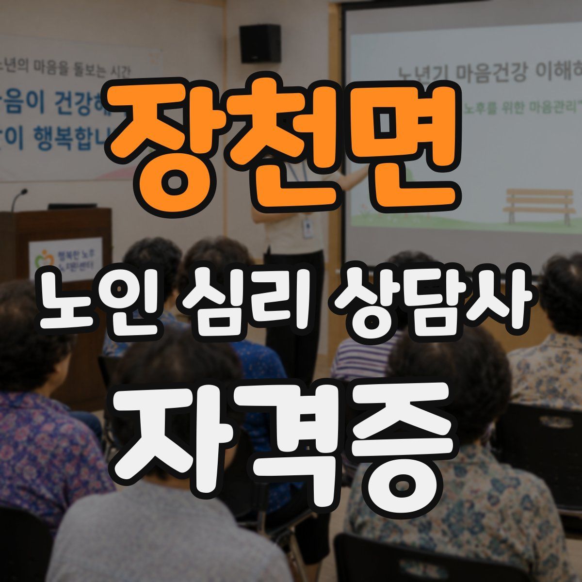장천면 노인 심리 상담사 자격증