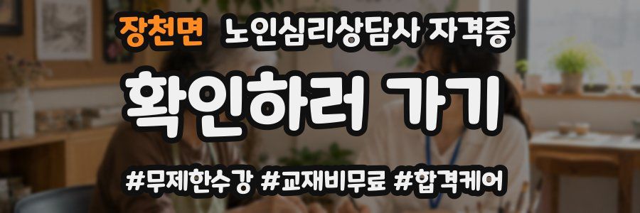 장천면 노인 심리 상담사 자격증
