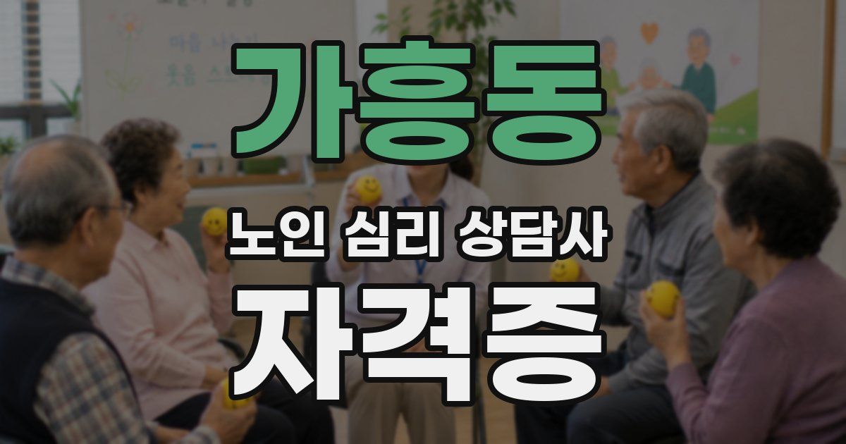 가흥동 노인 심리 상담사 자격증