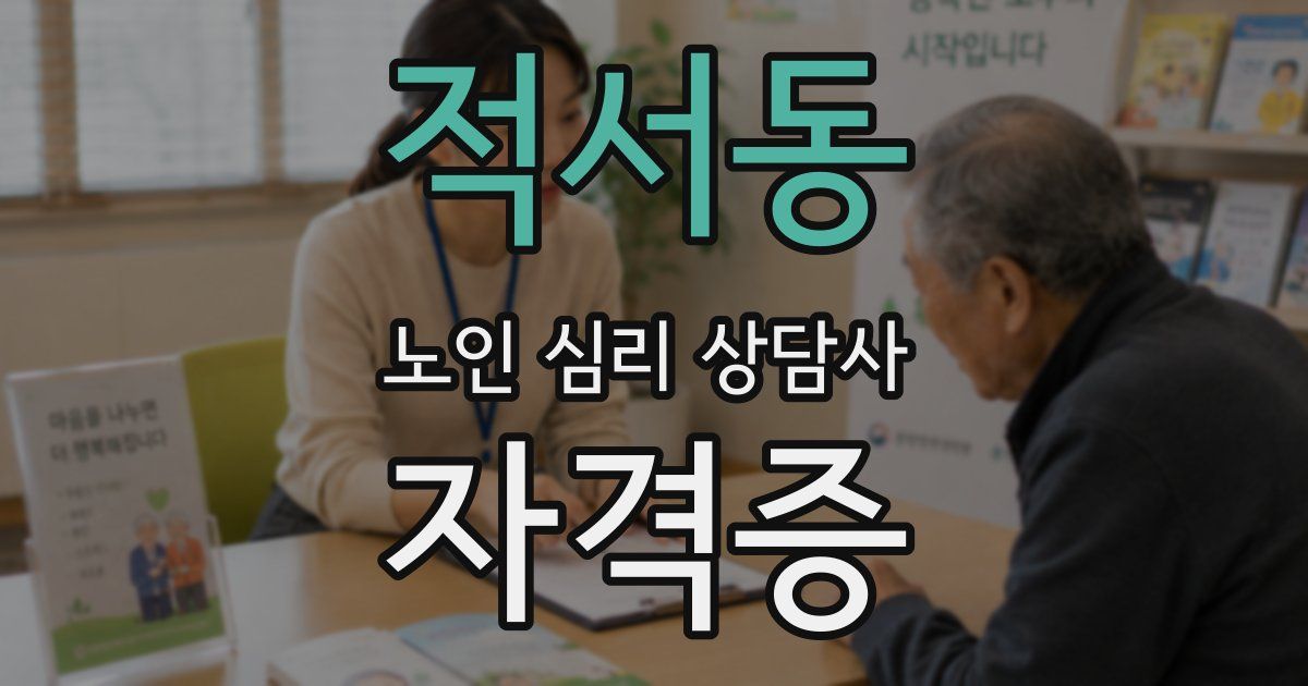 적서동 노인 심리 상담사 자격증