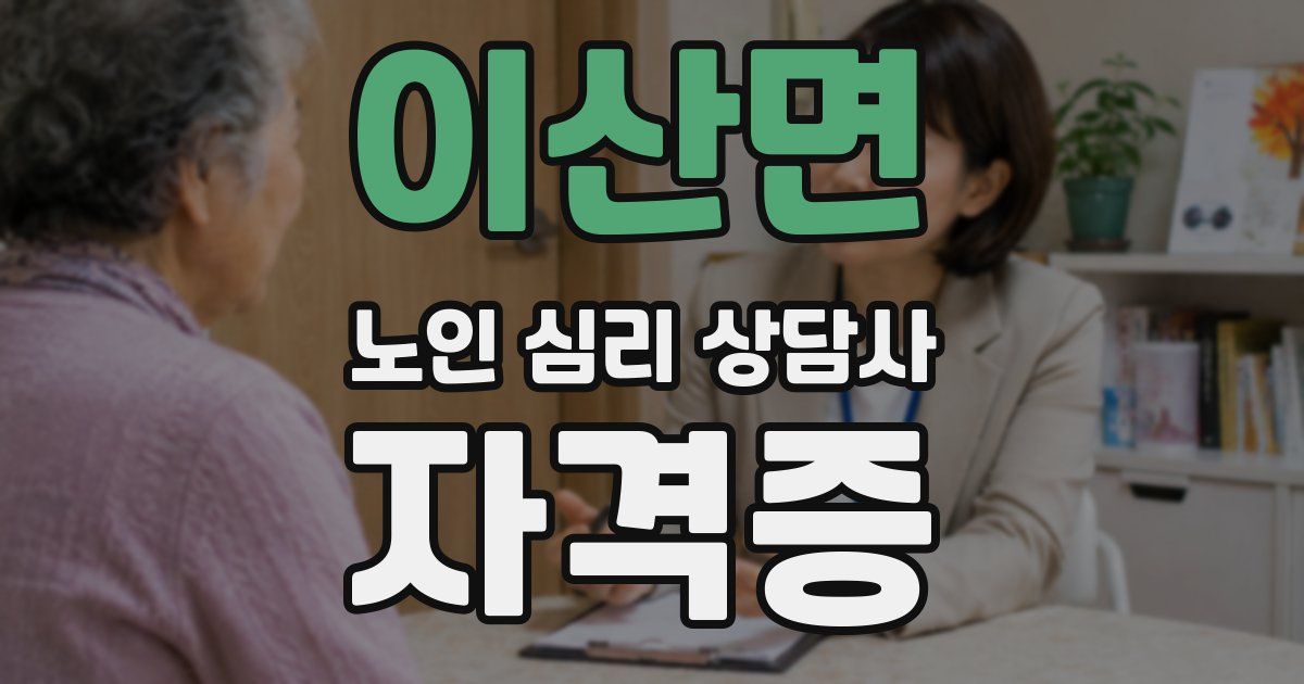 이산면 노인 심리 상담사 자격증