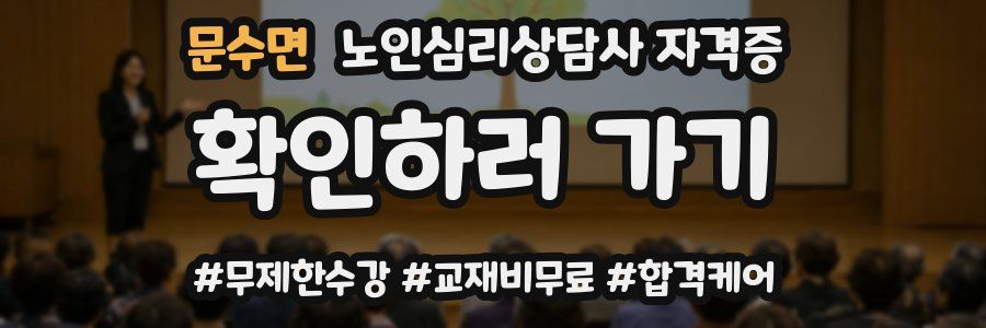 문수면 노인 심리 상담사 자격증