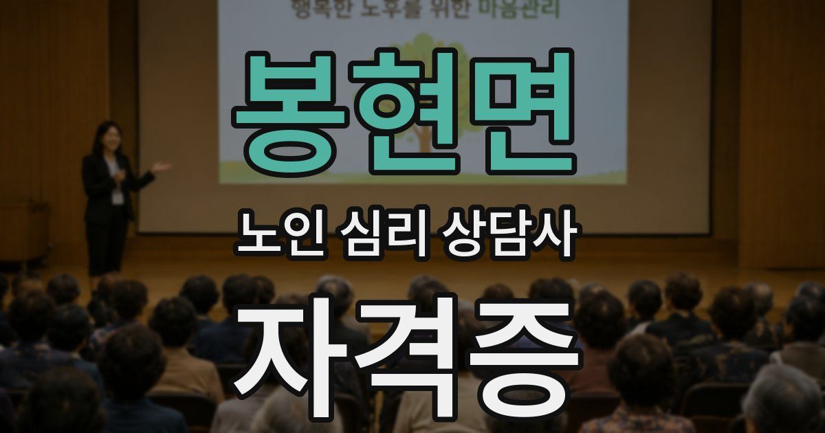 봉현면 노인 심리 상담사 자격증