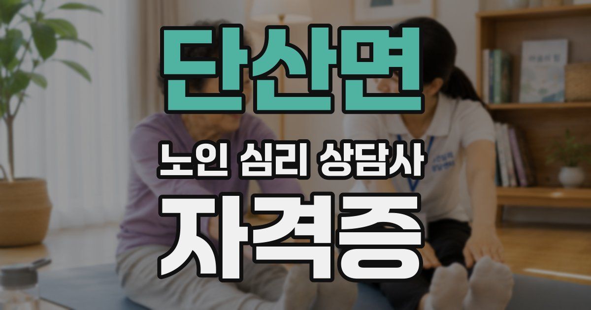 단산면 노인 심리 상담사 자격증