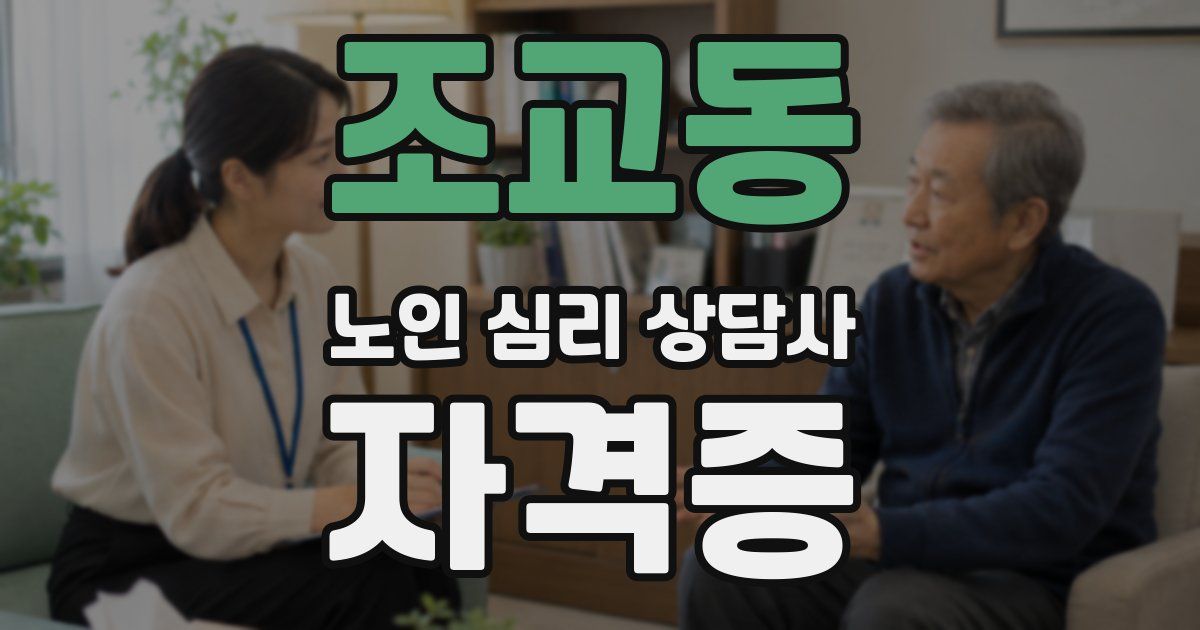 조교동 노인 심리 상담사 자격증