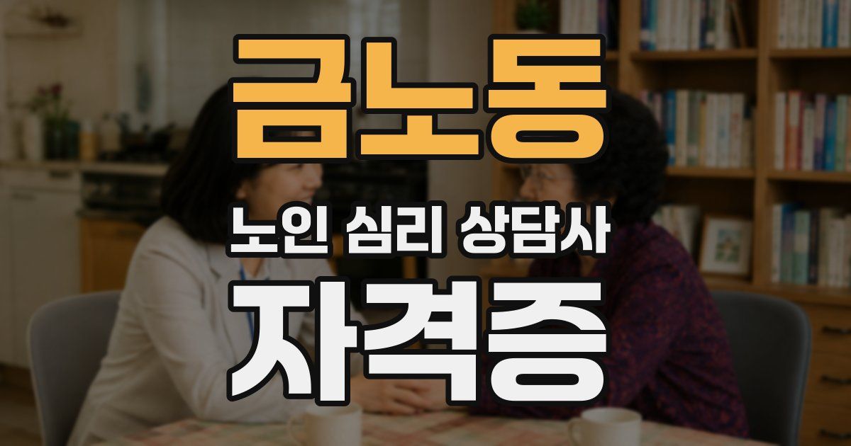 금노동 노인 심리 상담사 자격증
