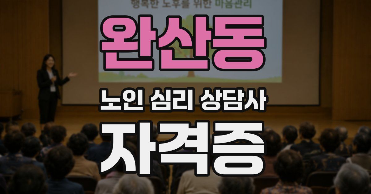 완산동 노인 심리 상담사 자격증