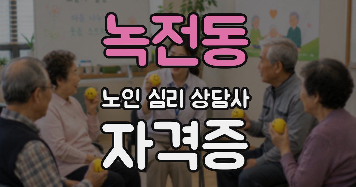 녹전동 노인 심리 상담사 자격증