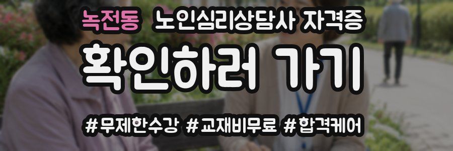 녹전동 노인 심리 상담사 자격증