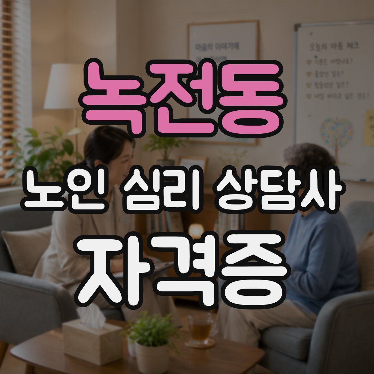 녹전동 노인 심리 상담사 자격증