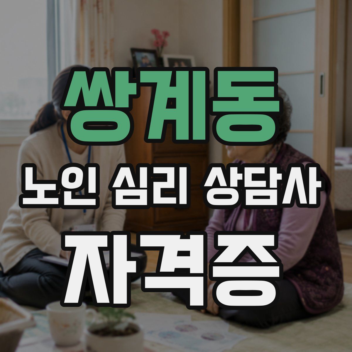 쌍계동 노인 심리 상담사 자격증