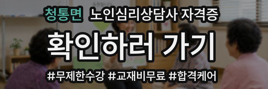 청통면 노인 심리 상담사 자격증