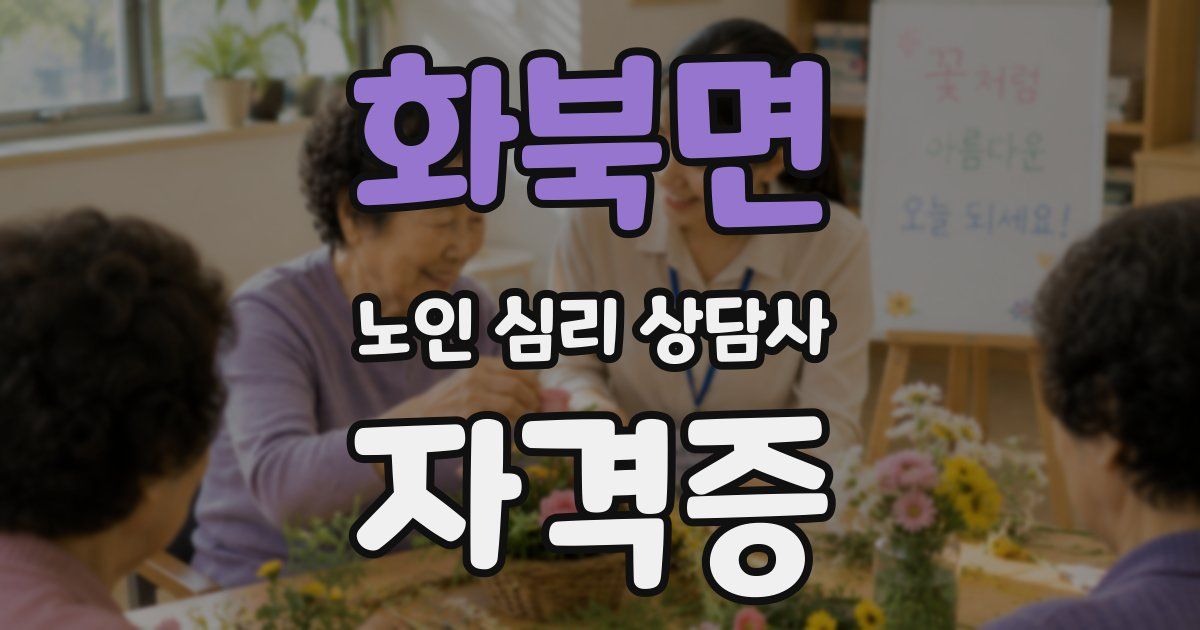 화북면 노인 심리 상담사 자격증