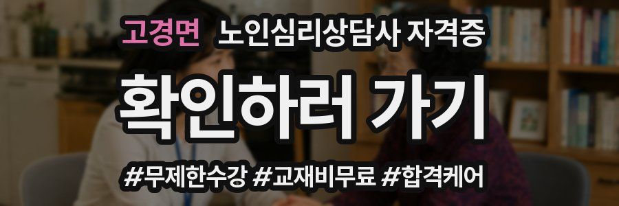 고경면 노인 심리 상담사 자격증
