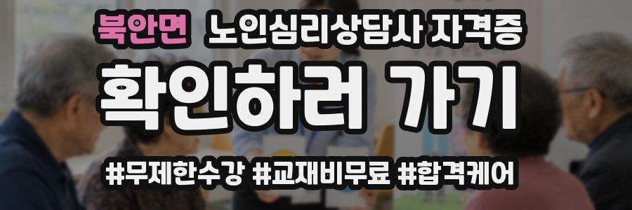 북안면 노인 심리 상담사 자격증