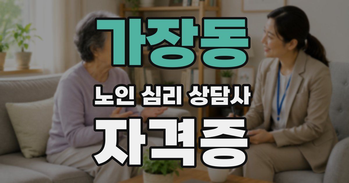 가장동 노인 심리 상담사 자격증