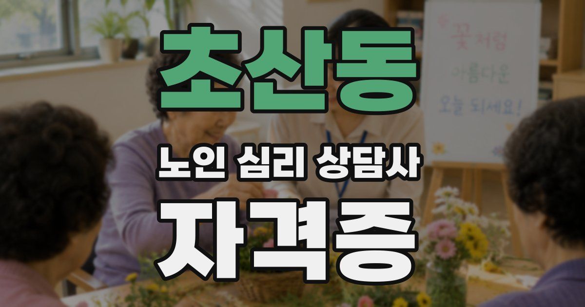 초산동 노인 심리 상담사 자격증