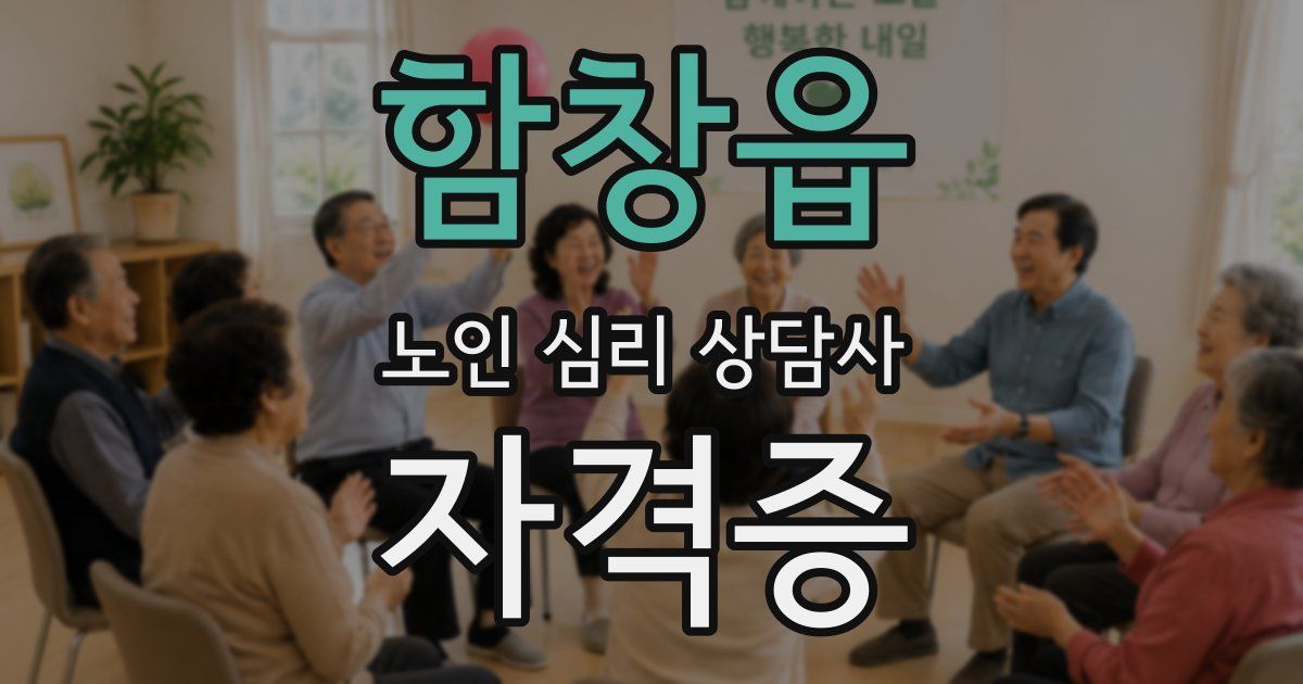 함창읍 노인 심리 상담사 자격증