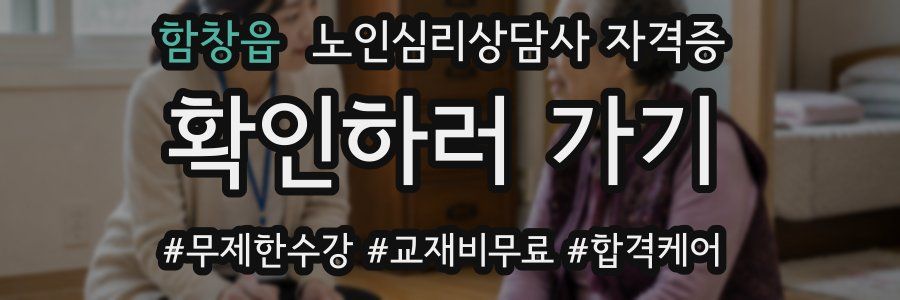 함창읍 노인 심리 상담사 자격증