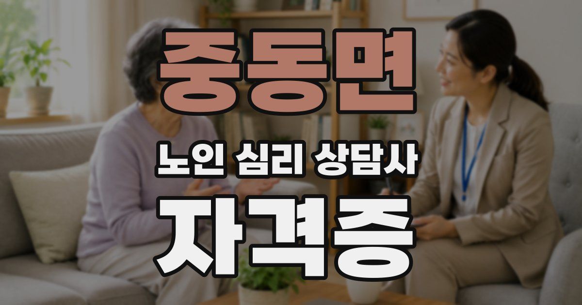 중동면 노인 심리 상담사 자격증