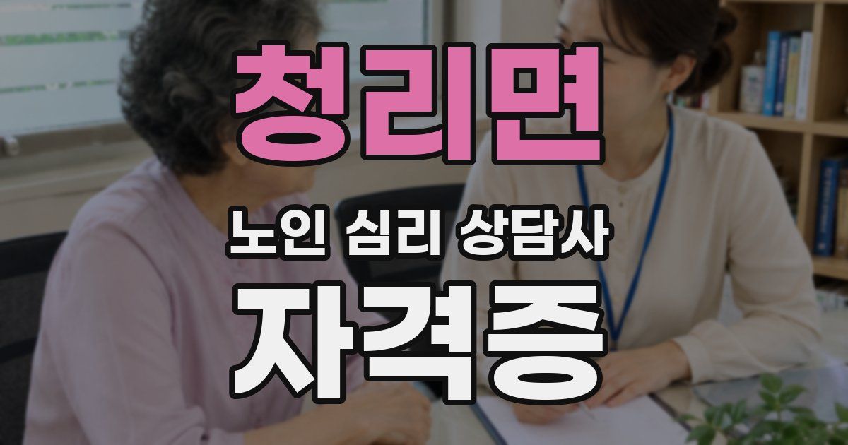 청리면 노인 심리 상담사 자격증